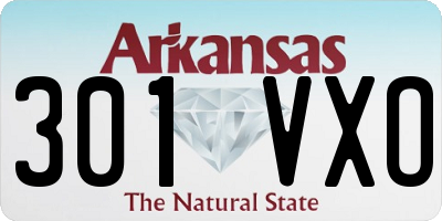 AR license plate 301VXO