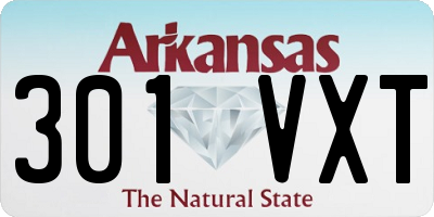 AR license plate 301VXT