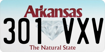 AR license plate 301VXV
