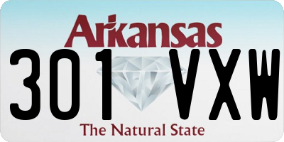 AR license plate 301VXW