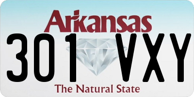 AR license plate 301VXY