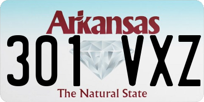AR license plate 301VXZ