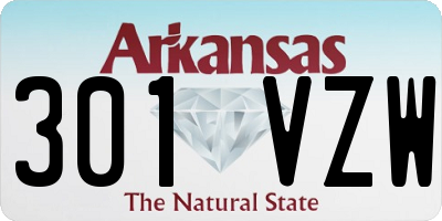 AR license plate 301VZW