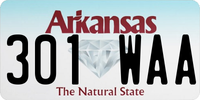 AR license plate 301WAA