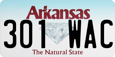 AR license plate 301WAC