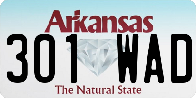 AR license plate 301WAD