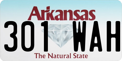 AR license plate 301WAH