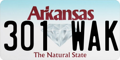 AR license plate 301WAK
