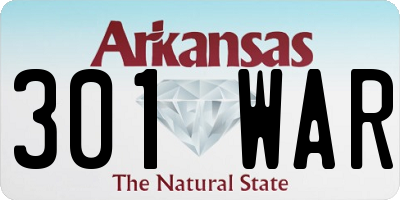 AR license plate 301WAR