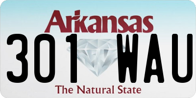 AR license plate 301WAU
