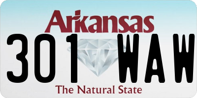 AR license plate 301WAW