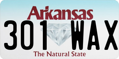 AR license plate 301WAX