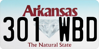 AR license plate 301WBD
