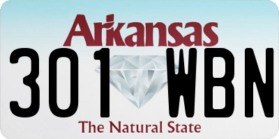 AR license plate 301WBN