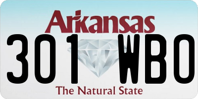 AR license plate 301WBO