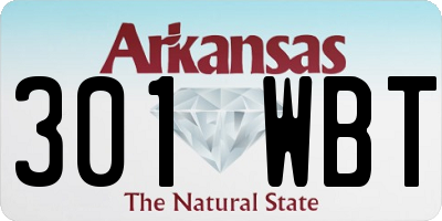 AR license plate 301WBT