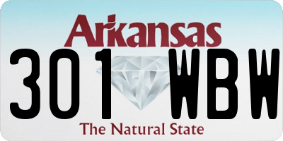 AR license plate 301WBW