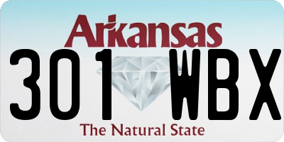 AR license plate 301WBX