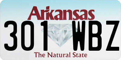 AR license plate 301WBZ
