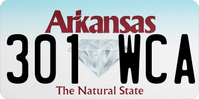 AR license plate 301WCA