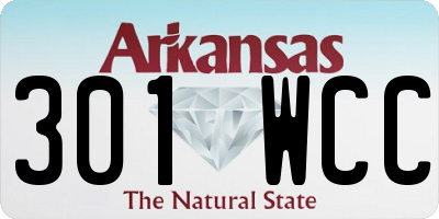 AR license plate 301WCC