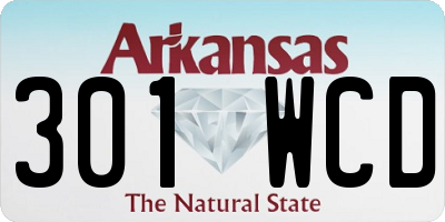 AR license plate 301WCD