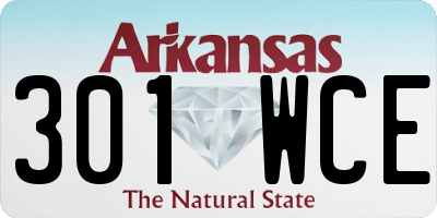 AR license plate 301WCE