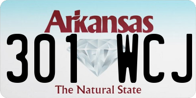 AR license plate 301WCJ