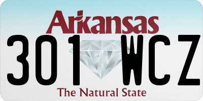 AR license plate 301WCZ