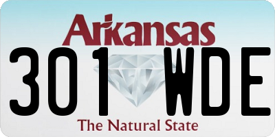AR license plate 301WDE