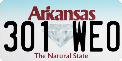 AR license plate 301WEO