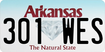 AR license plate 301WES
