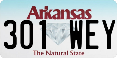 AR license plate 301WEY