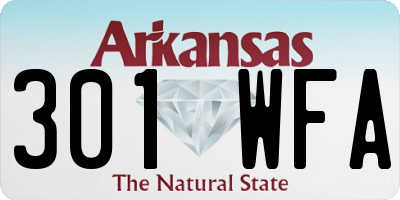 AR license plate 301WFA
