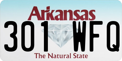 AR license plate 301WFQ