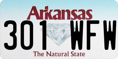 AR license plate 301WFW