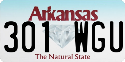 AR license plate 301WGU
