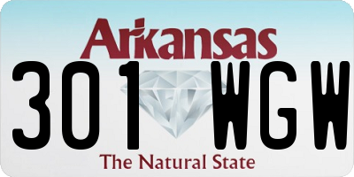 AR license plate 301WGW