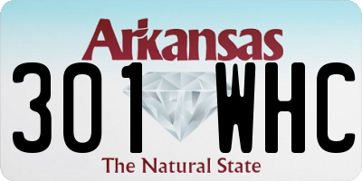 AR license plate 301WHC