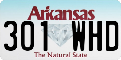 AR license plate 301WHD