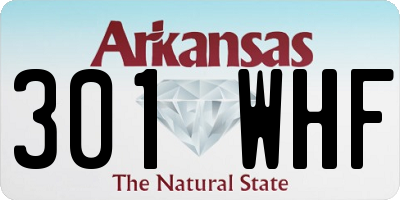 AR license plate 301WHF