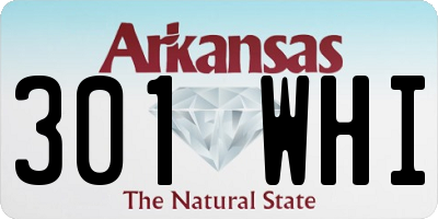 AR license plate 301WHI
