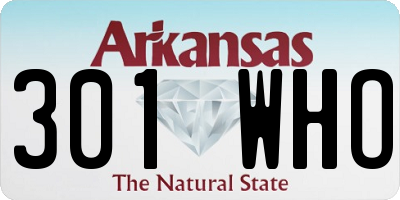 AR license plate 301WHO