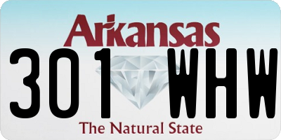 AR license plate 301WHW