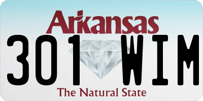AR license plate 301WIM