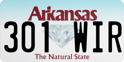 AR license plate 301WIR