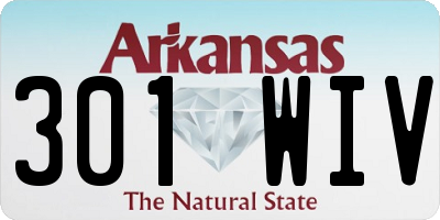 AR license plate 301WIV