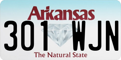 AR license plate 301WJN