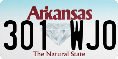 AR license plate 301WJO