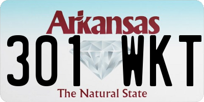 AR license plate 301WKT